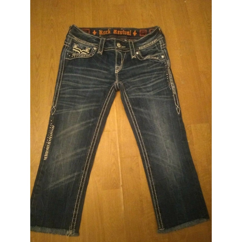 Rock Revival Capri Jeans Flap Pockets Size 25 Cute